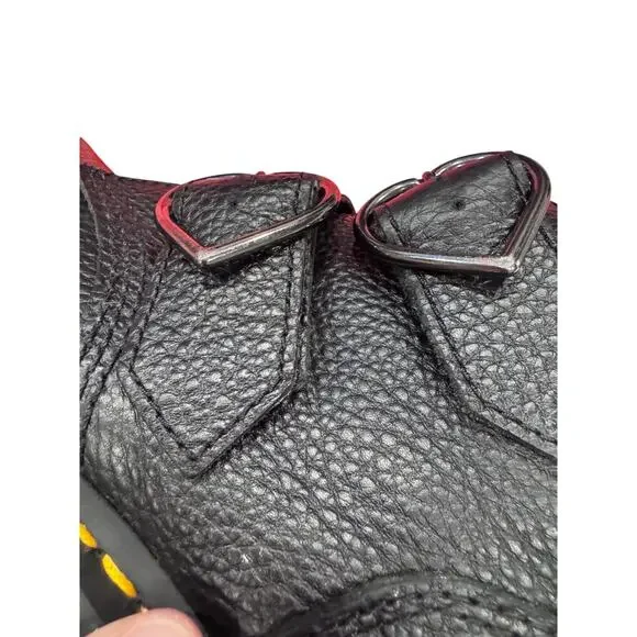 Dr. Martens Devon Heart Buckle Leather Platform Boots Black, Size US 6 - Picture 10 of 11